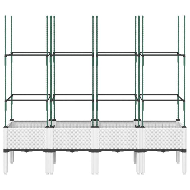Jardinière Vidaxl avec latwerk 160x40x142,5 cm en polypropène blanc