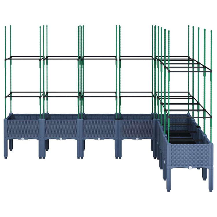 Jardinière Vidaxl avec Latwerk 200x160x142.5 cm Gris polypropène