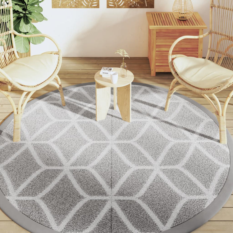 Vidaxl à l'extérieur du tapis Ø 200 cm Gray en polypropène