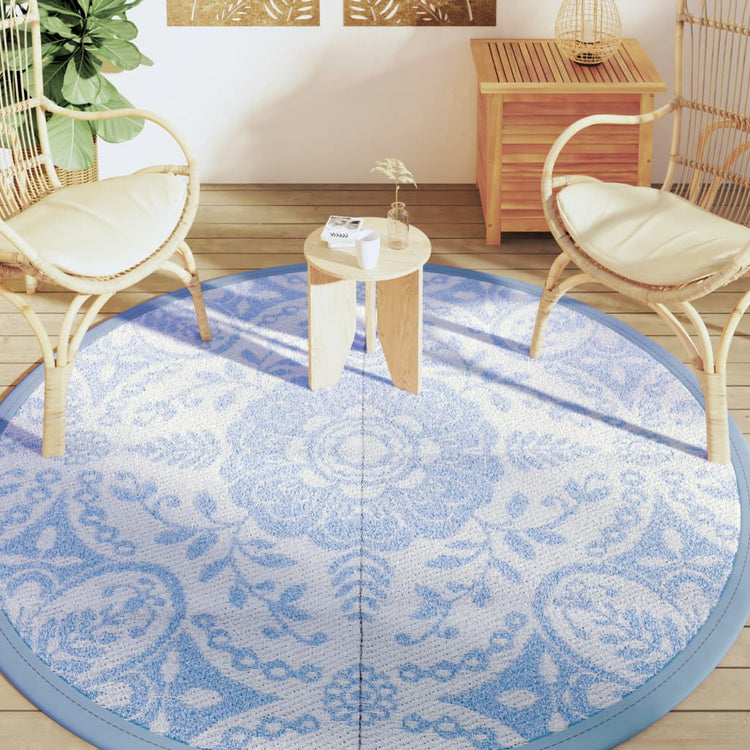 Vidaxl Extérieur tapis Ø200 cm Bébé polypropen bleu