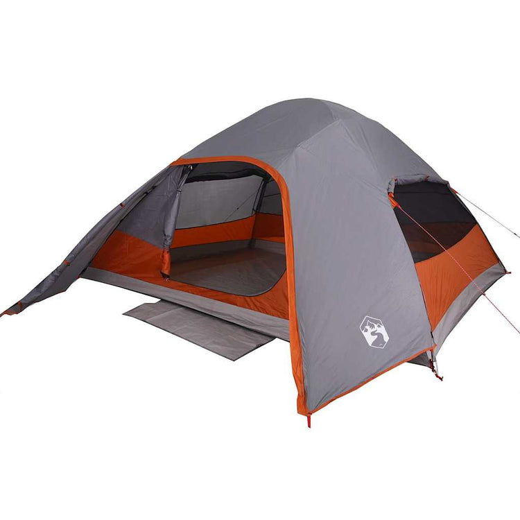 Vidaxl dome tente 4 personnes étanche gris et orange