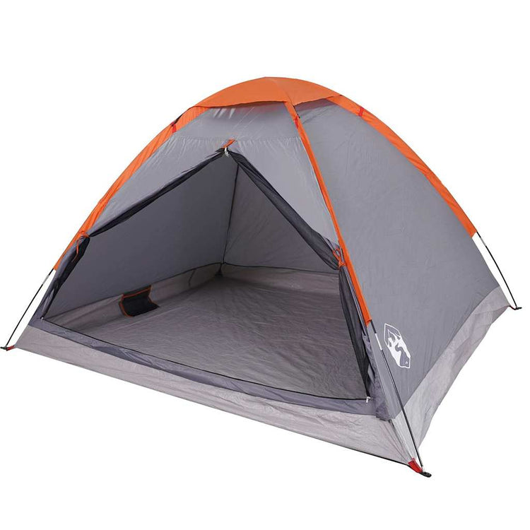 Vidaxl dome tente 4 personnes étanche gris et orange