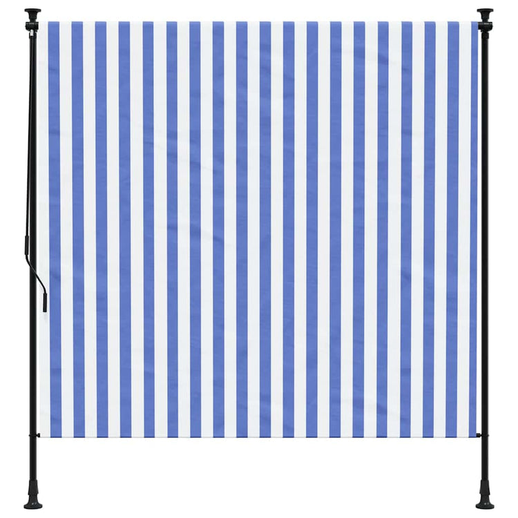 Vidaxl Rouleau aveugle pour l'extérieur de 150x270 cm tissu et acier bleu et blanc