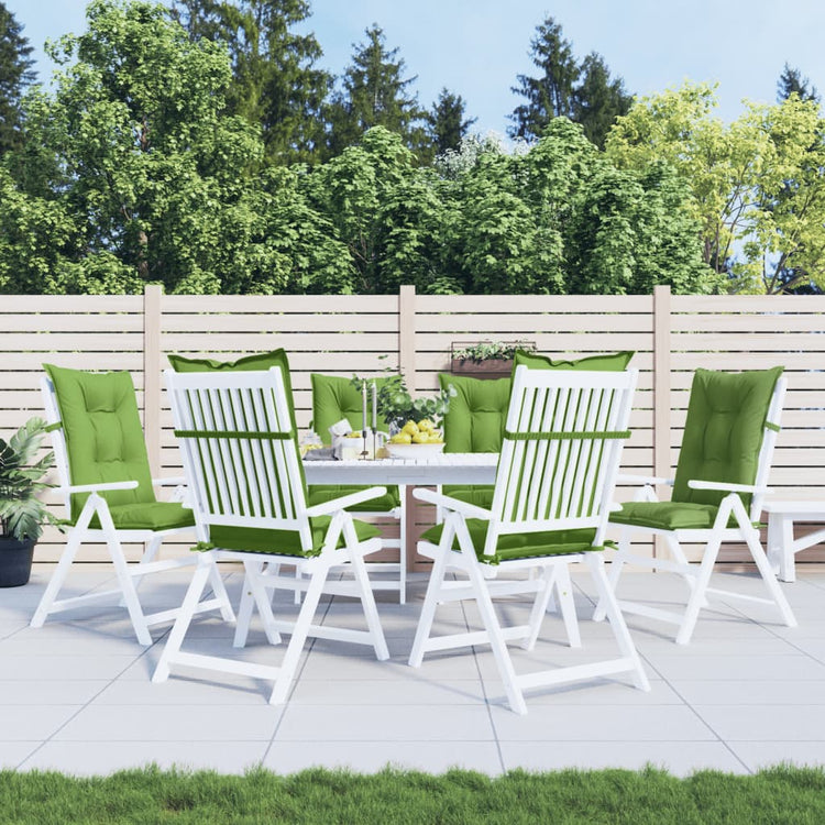 Coussins de chaise vidaxl 6 st arrière haut 120x50x7 cm tissu vert mélangé