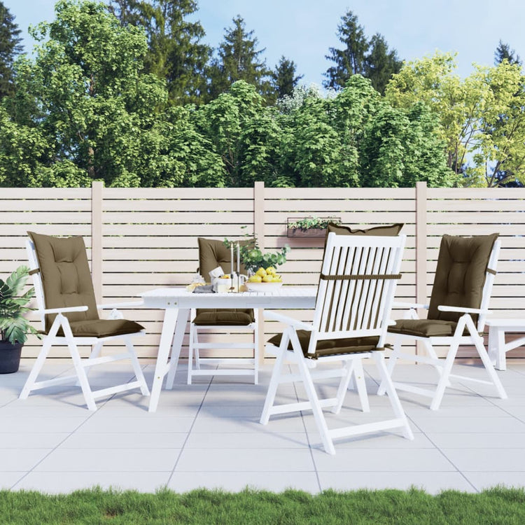 Coussins de chaise vidaxl 4 st arrière haut 120x50x7 cm tissu mélangé taupe