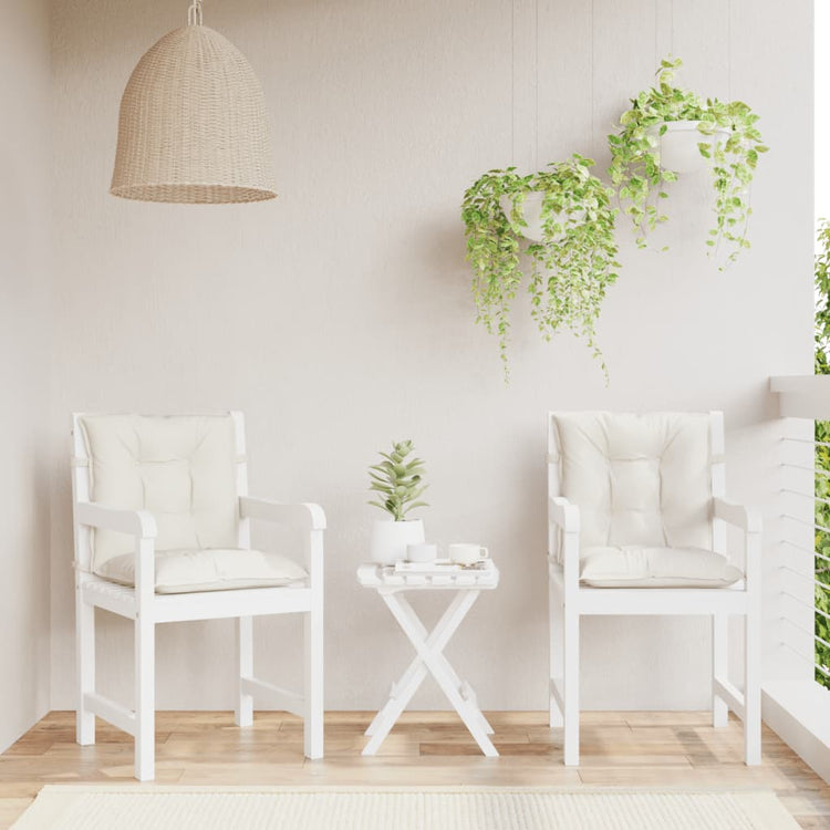 Coussins de chaise Vidaxl 4 pcs basses bas 100x50x7 cm Crème mélangée en tissu
