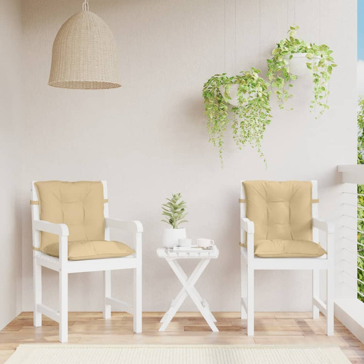 Coussins de chaise vidaxl 2 pcs basses bas 100x50x7 cm en tissu mixte beige