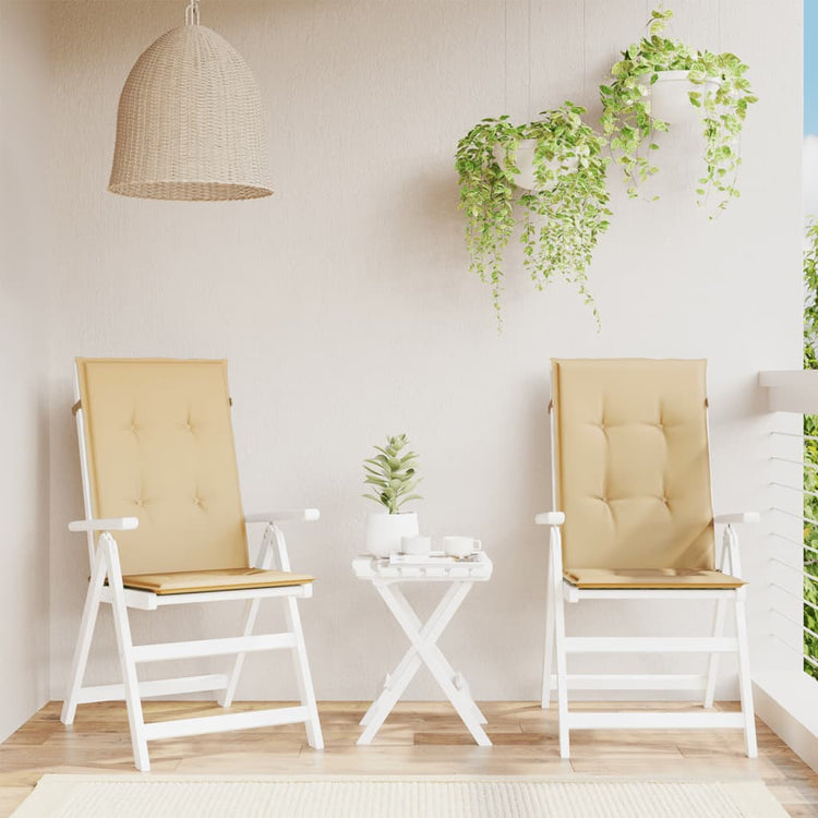 Coussins de chaise Vidaxl 2 ST Haut arrière 120x50x4 cm en tissu mixte beige