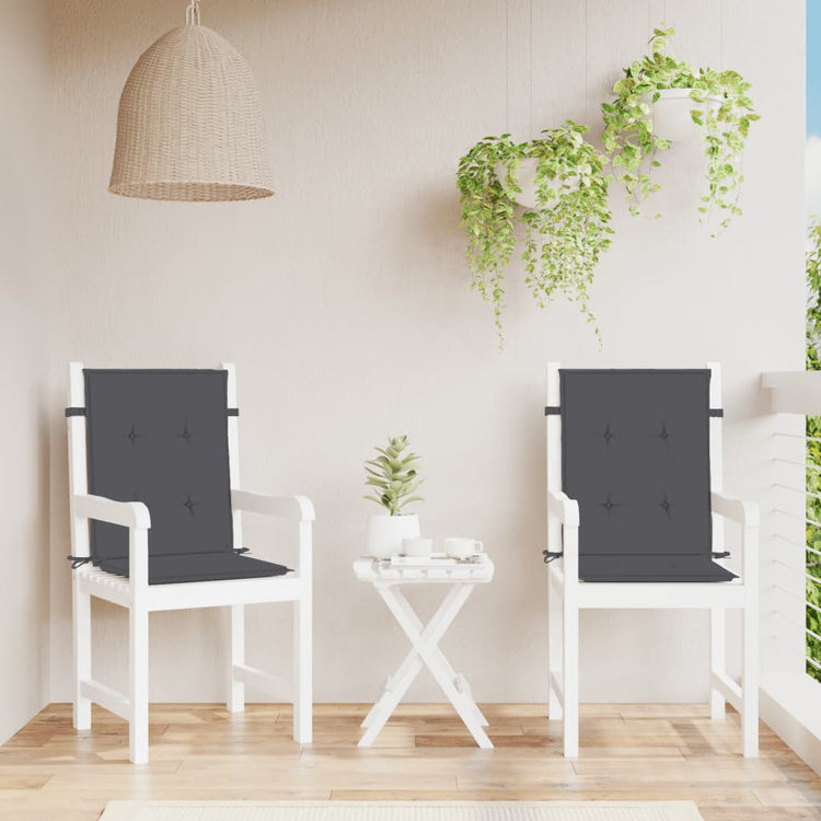 Coussins de chaise vidaxl 2 pcs bas dos 100x50x4 cm Tissu mixte anthracite