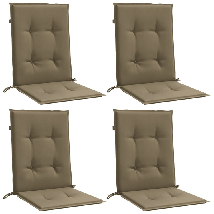 Coussins de chaise vidaxl 4 pcs bas dos 100x50x4 cm tissu mélangé taupe