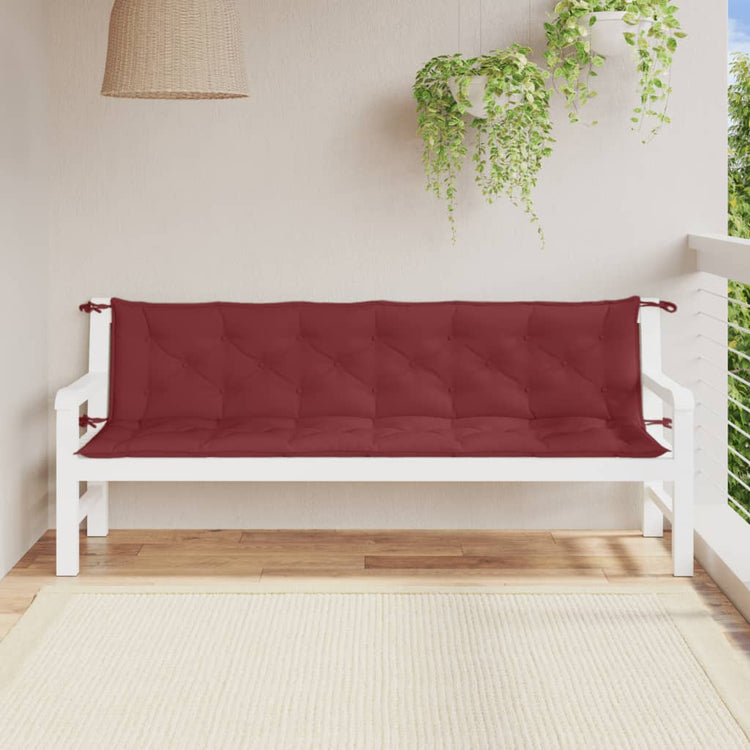 Vidaxl Garden Banc Cushions 2 ST 200X50X7 CM VIN MIXT VIN ROUGE