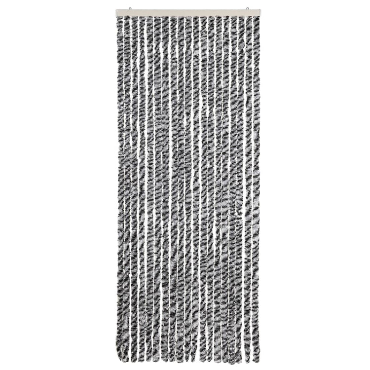 Vidaxl Fly Curtain 56x185 cm CHENILLE GREN ET NOIR ET BLANC