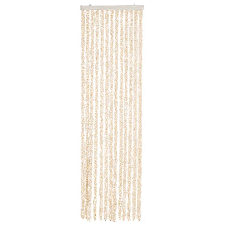 Vidaxl Fly Curtain 56x200 cm CHENILLE BEIGE ET BLANC