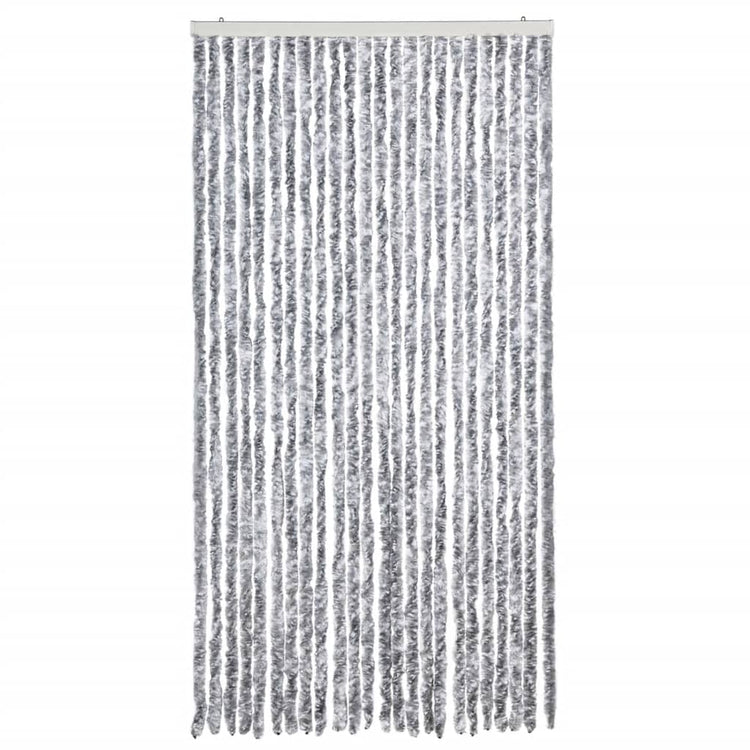 Vidaxl Fly Curtain 100x230 cm chenille blanche et gris