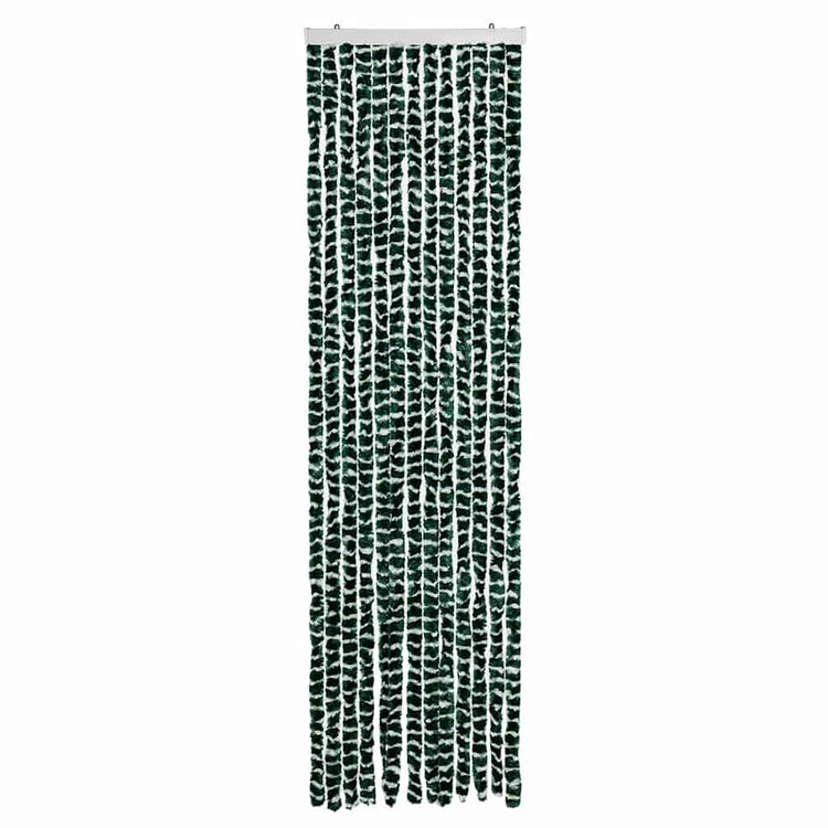 Vidaxl Fly Curtain 56x200 cm CHENILLE VERT ET BLANC