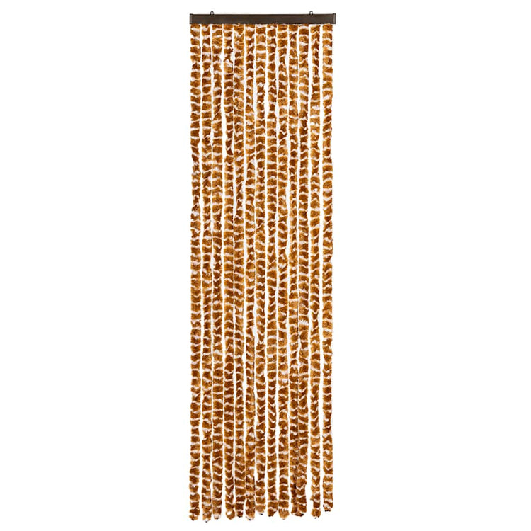 Vidaxl Fly Curtain 56x200 cm CHENILLE OCER ET BLANC