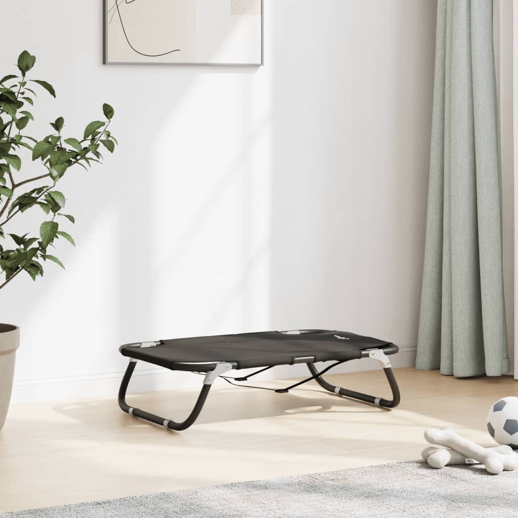 Vidaxl Dog Basket pliable tissu oxford et anthracite en acier -colored