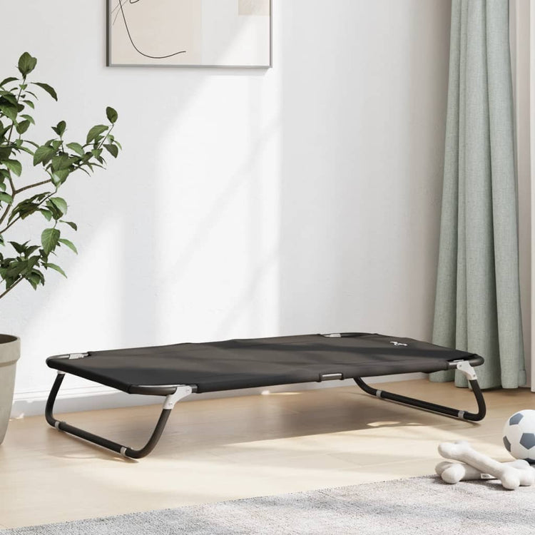 Vidaxl Dog Basket pliable tissu oxford et anthracite en acier -colored