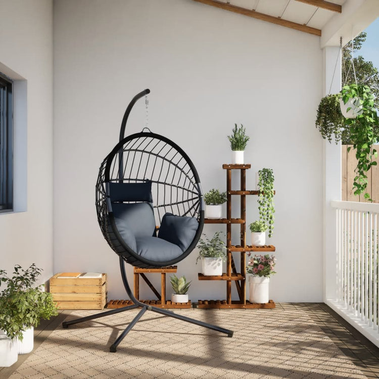 Chaise suspendue vidaxl avec rotin standard et anthracite en acier -colored
