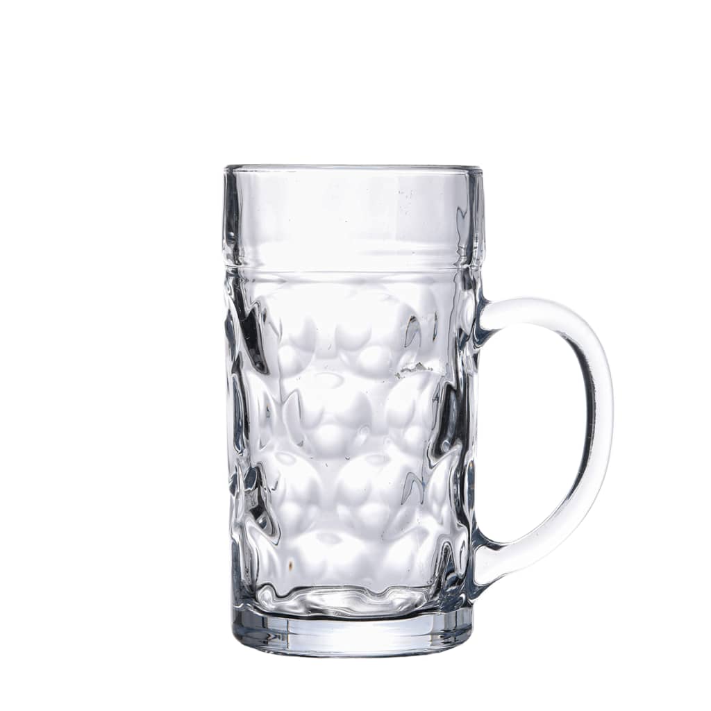 Chuises de bière Vidaxl avec poignée 6 pc 1000 ml de verre