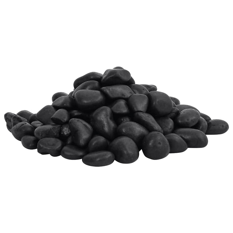 Vidaxl galets polis 2-5 cm 25 kg noir
