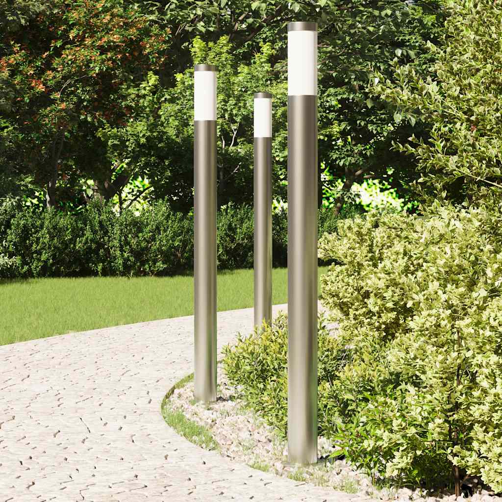 Vidaxx borne lumineuse 3 pièces 110 cm acier inoxydable IP44