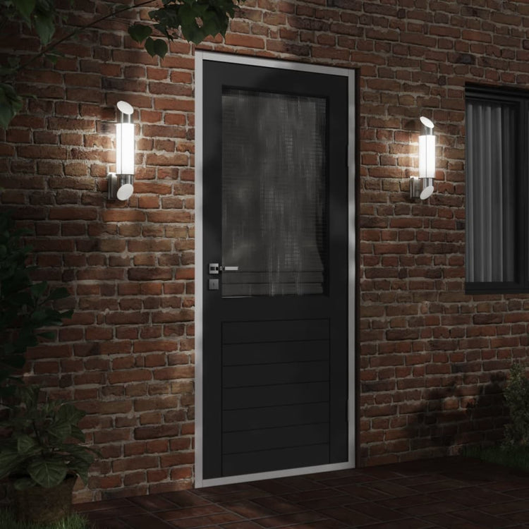 Vidaxl lampe murale extérieure en acier inoxydable en acier argenté