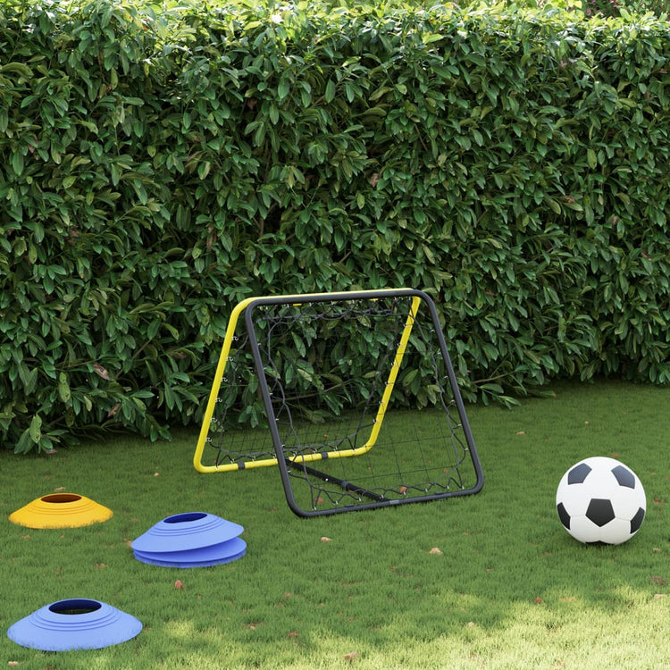 Vidaxl Football Rebonder Double acier réglable en acier et noir