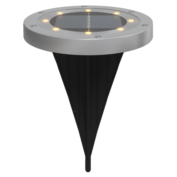 Vidaxl Ground Lampes 12 ST Solar avec des broches moulues blancs chauds
