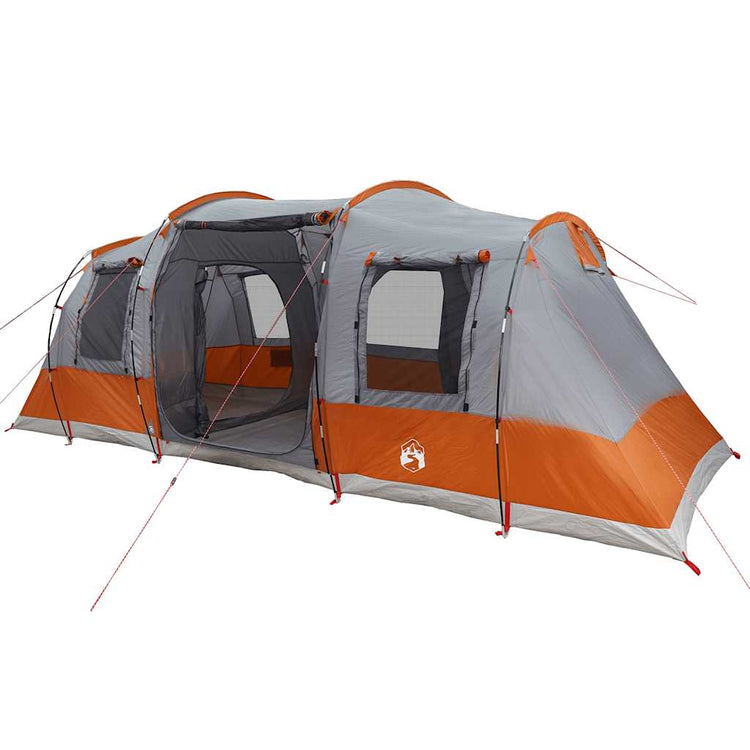Vidaxl Tunnel Tent à 4 personnes étanche gris et orange