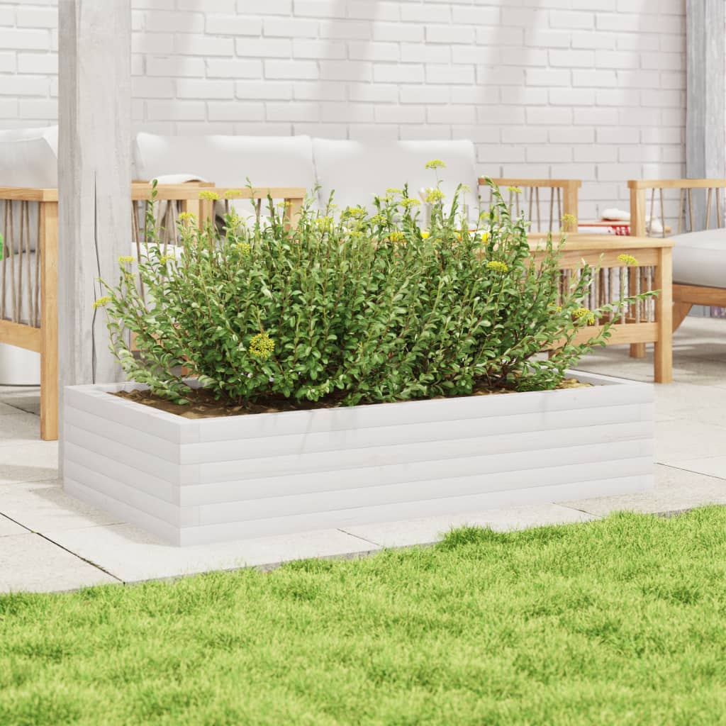 Vidaxl Planning Box 110x60x23 cm Pine solide blanc