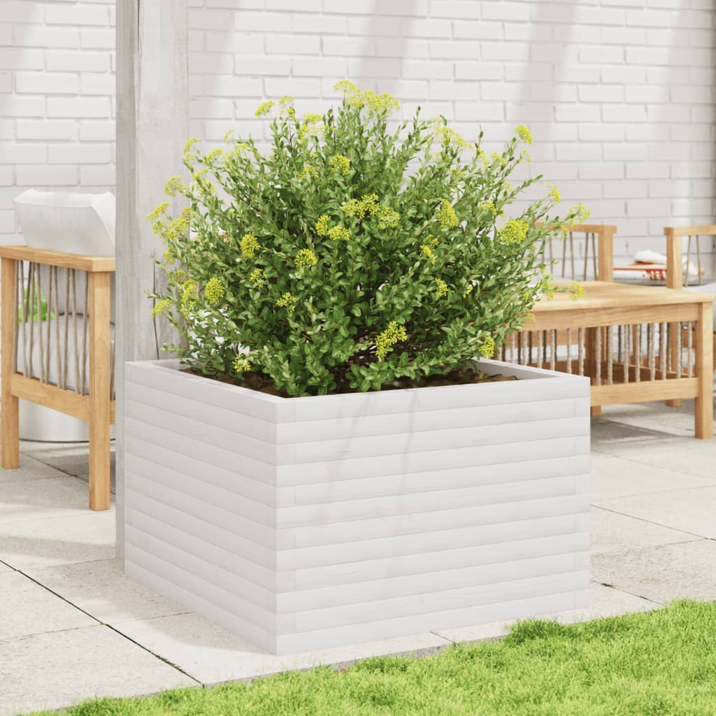 Vidaxl Planning Box 70x70x45.5 cm Pine solide blanc