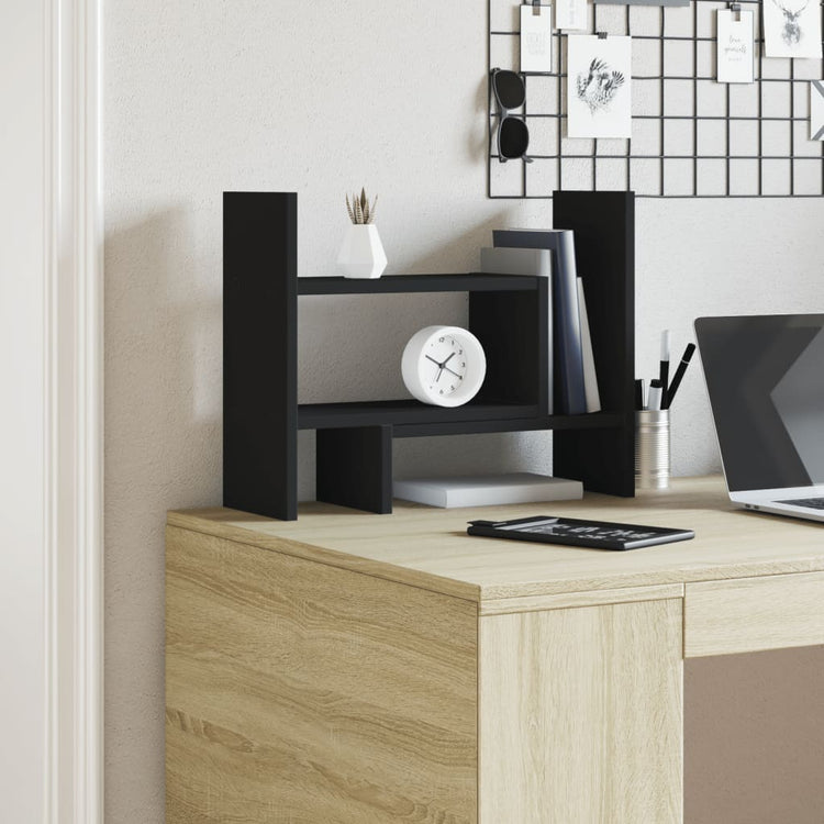 Organisateur du Bureau Vidaxl 38.5x17x39 cm Bois transformé noir