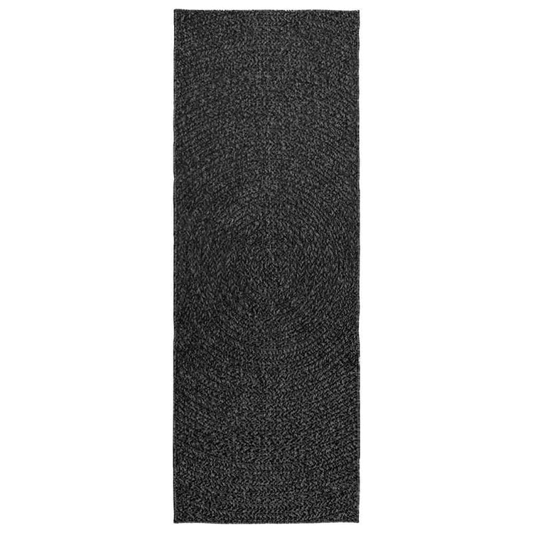 Vidaxl tapis zizur à l'intérieur et à l'extérieur de 80x200 cm de jute look anthracite