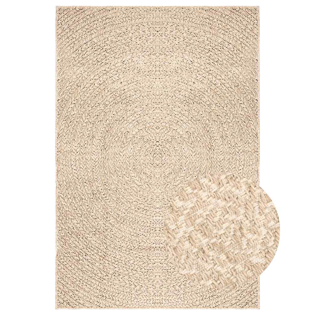 Vidaxl tapis zizur beige à l'intérieur et à l'extérieur de 140x200 cm de jute