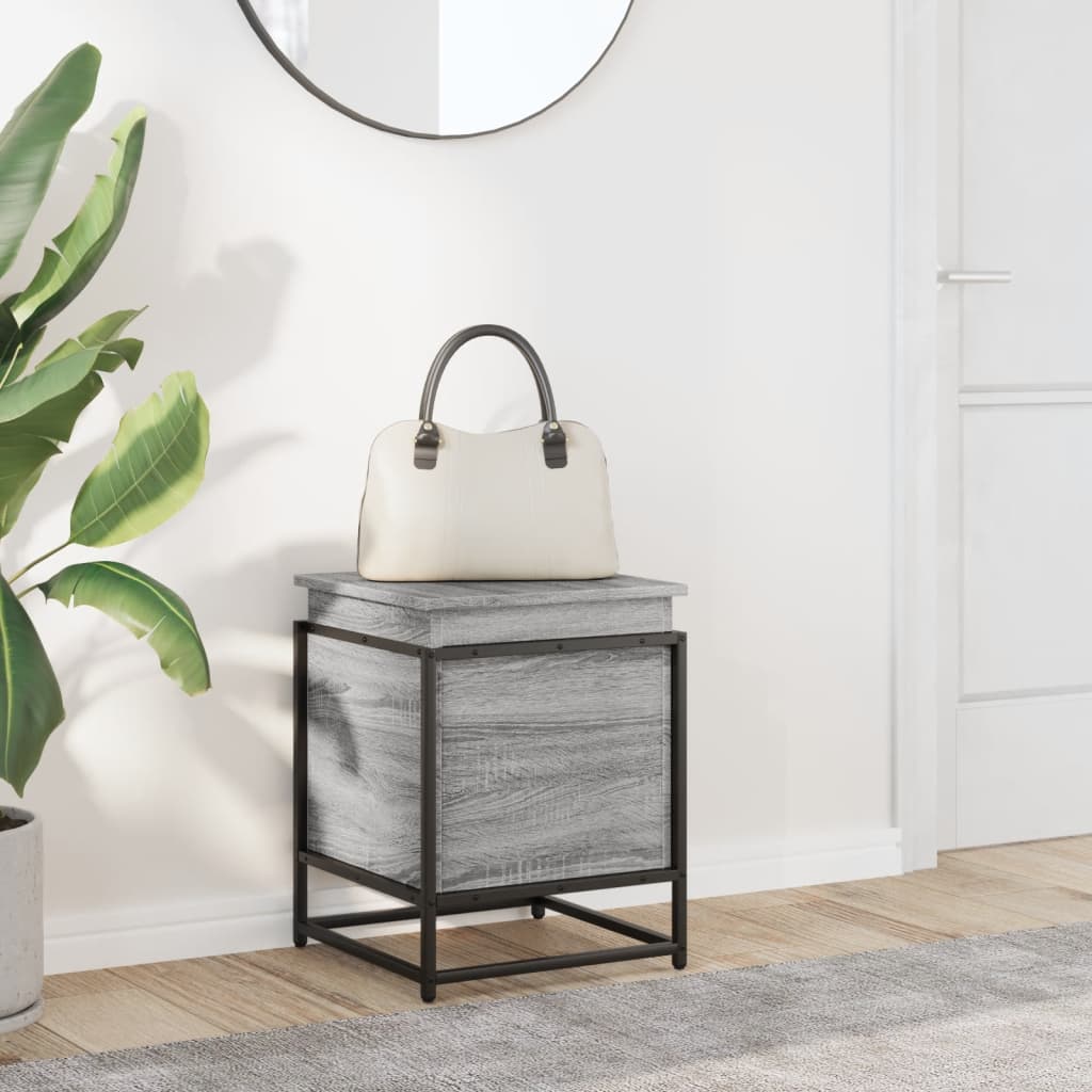 Boîte de rangement Vidaxl avec couvercle 40x40x51,5 cm en bois de bois de bois sonoma