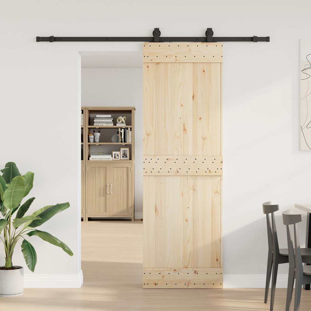 Boîte Vidaxl avec pièces pour la porte coulissante 200 cm en acier noir