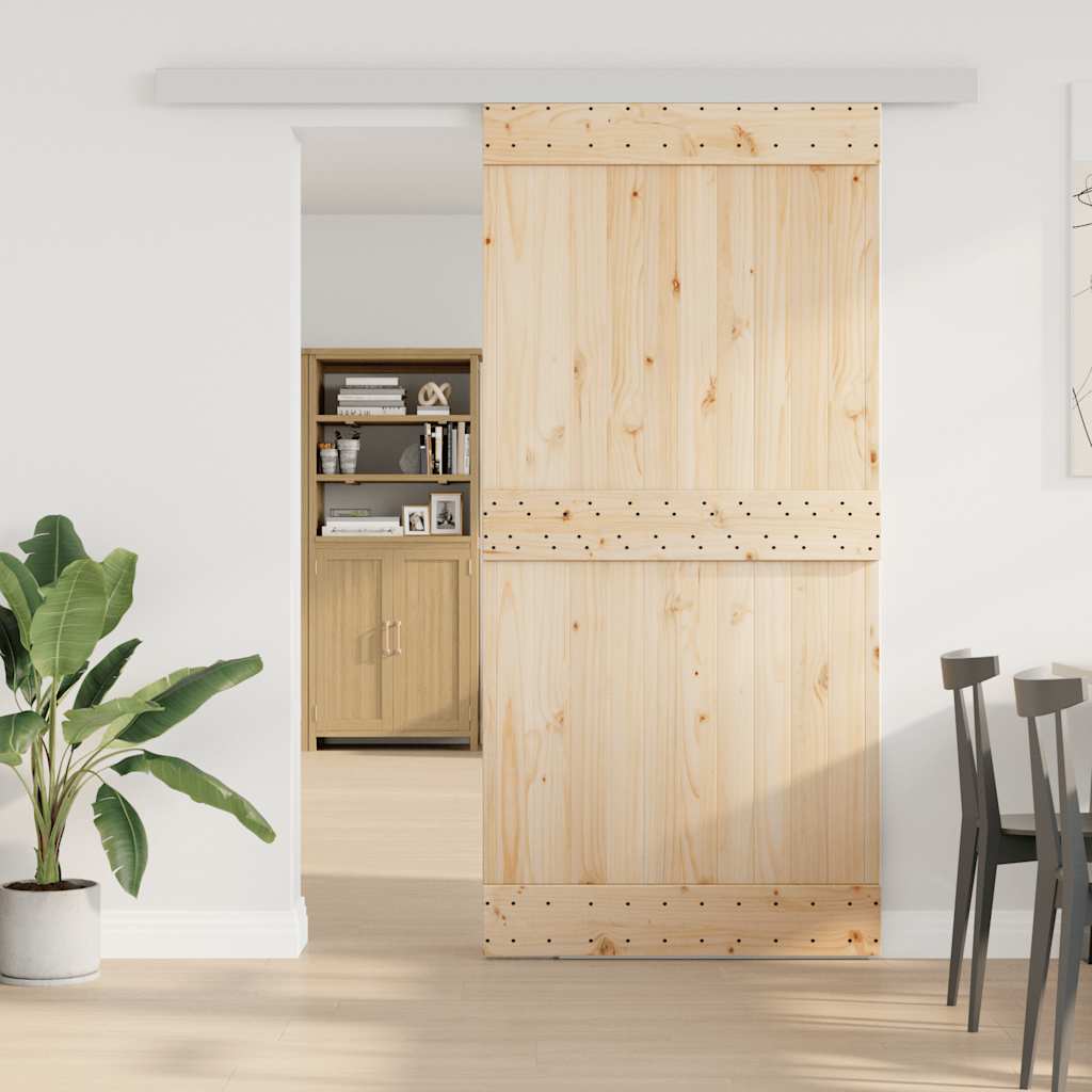 Ensemble de pâte Vidaxl Porte coulissante 200 cm en alliage en aluminium argent coloré