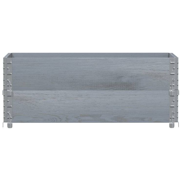 Vidaxl paletopzetranden 2 pcs 100x50 cm en pin solide gris