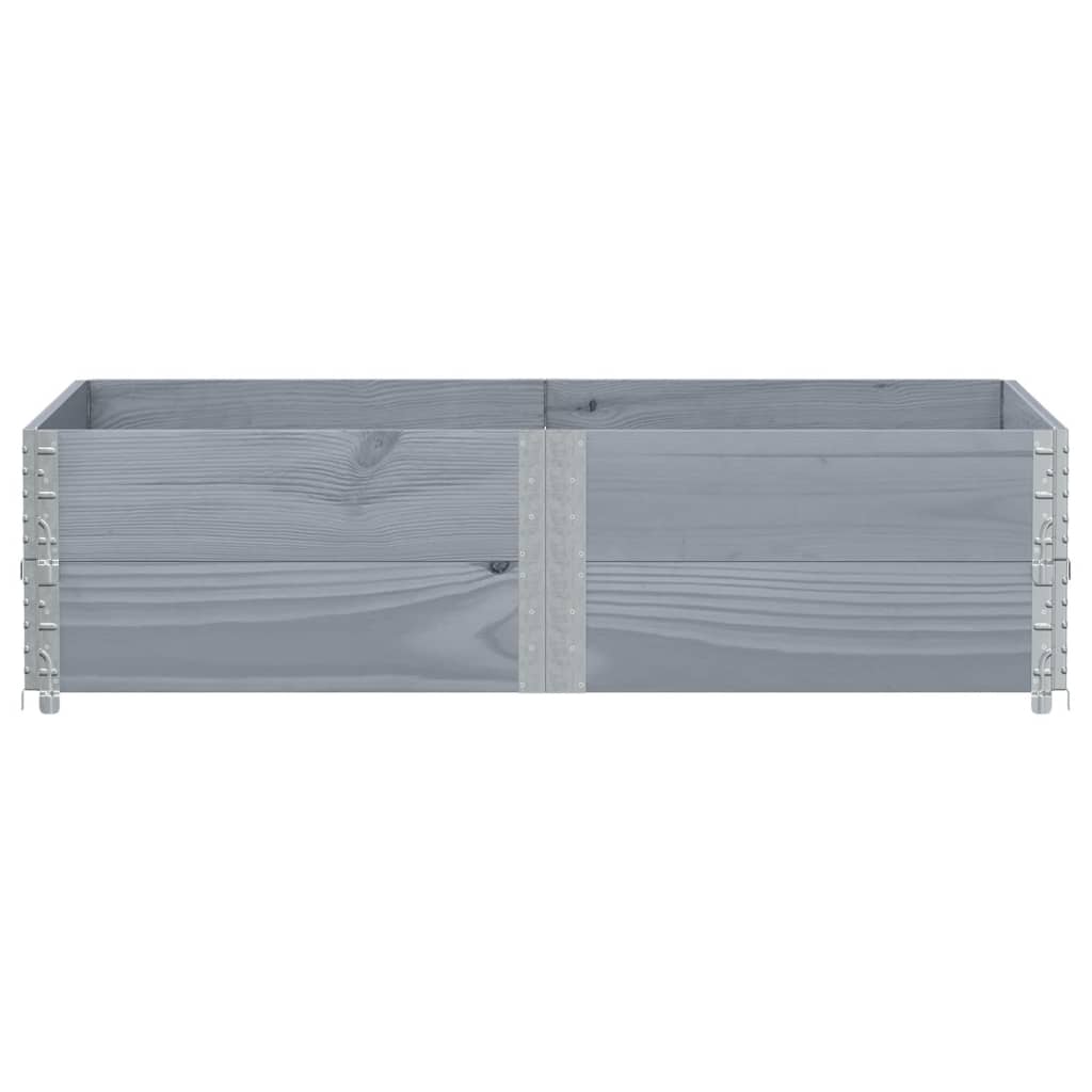 Vidaxl paletopzetranden 2 ST 150x100 cm Gris gris de pin massif