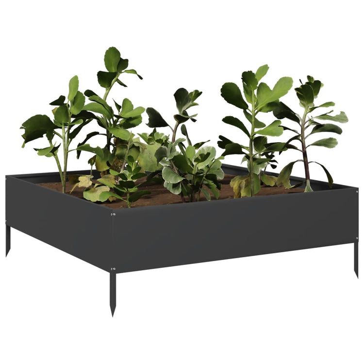 Vidaxl Planter surélevé 100x100x33,5 cm en acier noir