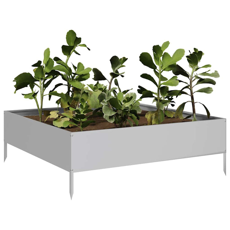 Vidaxl Planter insensible 100x100x33,5 cm en acier galvanisé