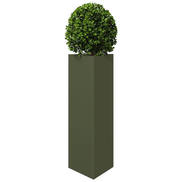 Vidaxl Planter triangle 30x26x75 cm en acier vert olive