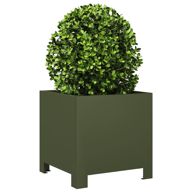 Vidaxl Planning Box 30x30x30 cm Green d'olive en acier