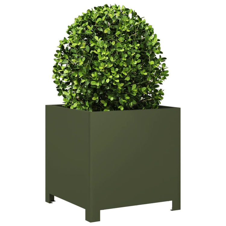 Boîte de planification Vidaxl 40x40x40 cm en acier vert olive
