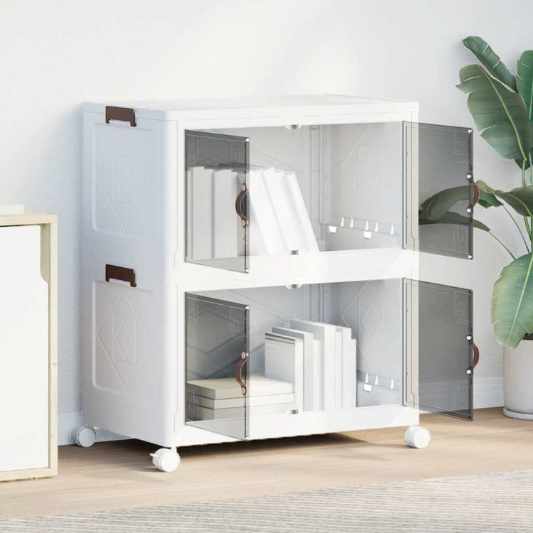 Boîte de rangement Vidaxl Empilable avec roues 2 couches 75 L 64x40x76 cm