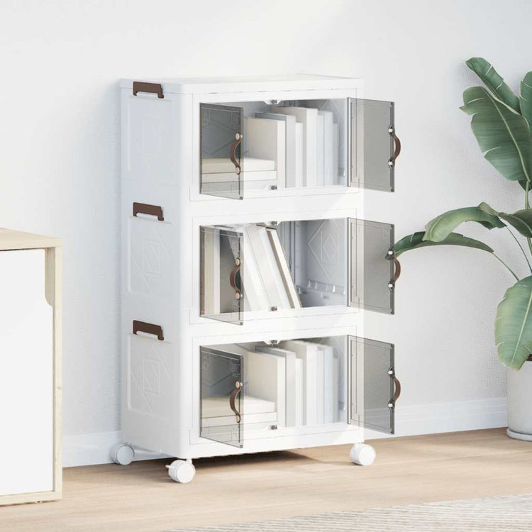 Boîte de rangement Vidaxl Empilable avec roues 3 couches 28 L 48.5x29.5x86 cm