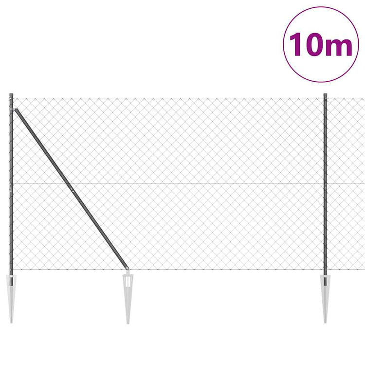 Poteau de clôture Vidaxl gris 10 x 1,5 m (maille 60 x 60 mm)
