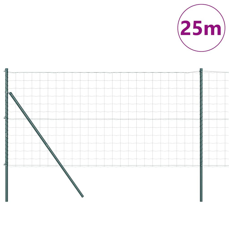 Clôture Vidaxxl avec poteau vert 1 x 25 m en acier