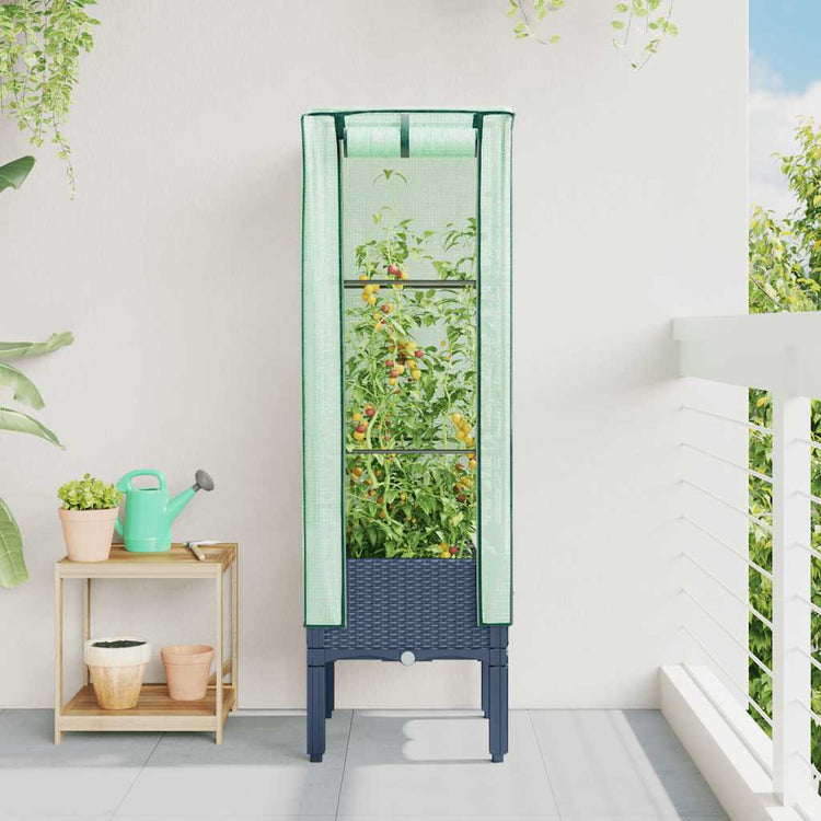 Vidaxl Planter élevé avec Kashoes 40x40x140 cm Rattanlook